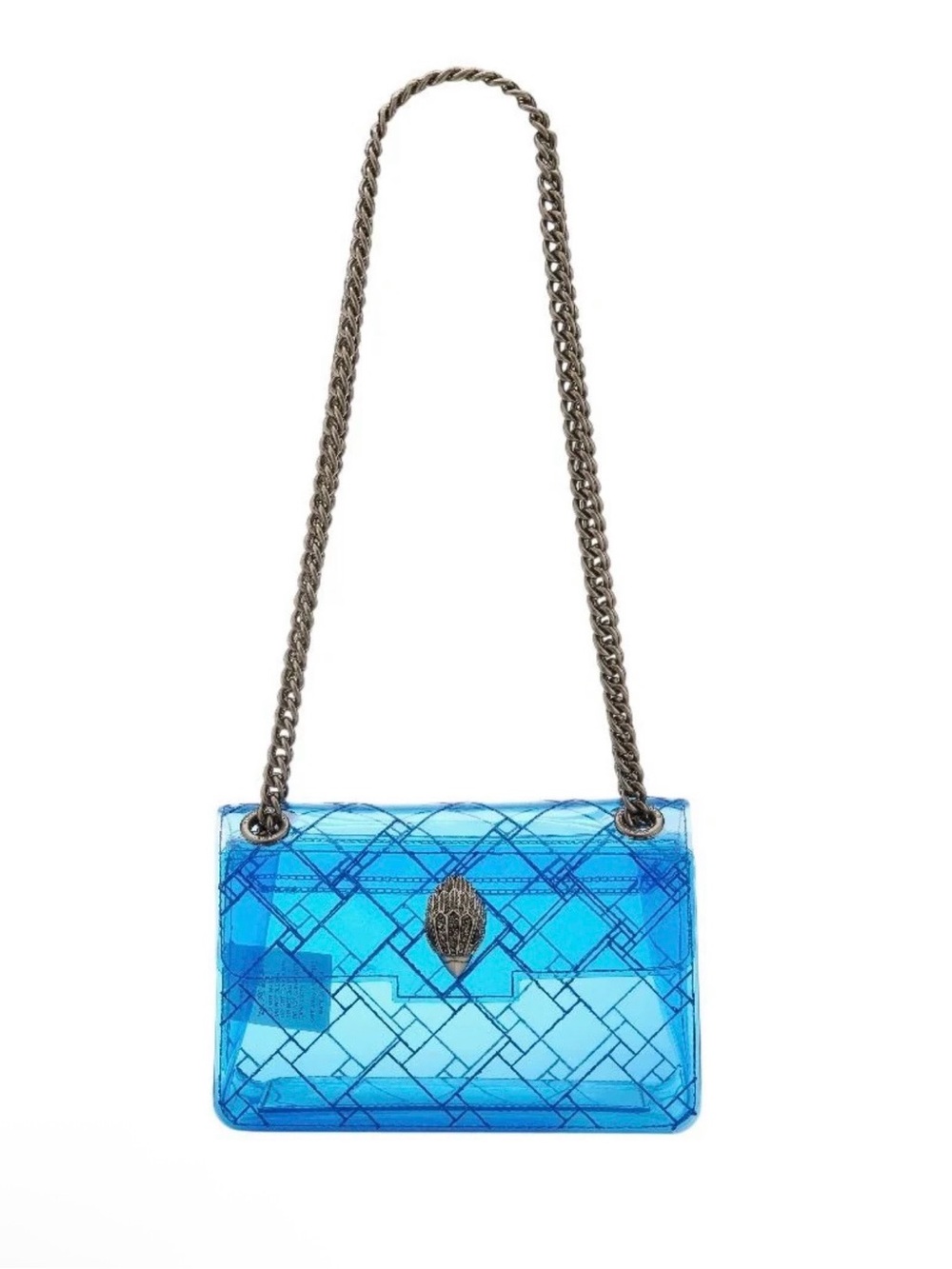 Kurt Geiger blue mini brixton vinyl crossbody bag purse NWT & dustbag